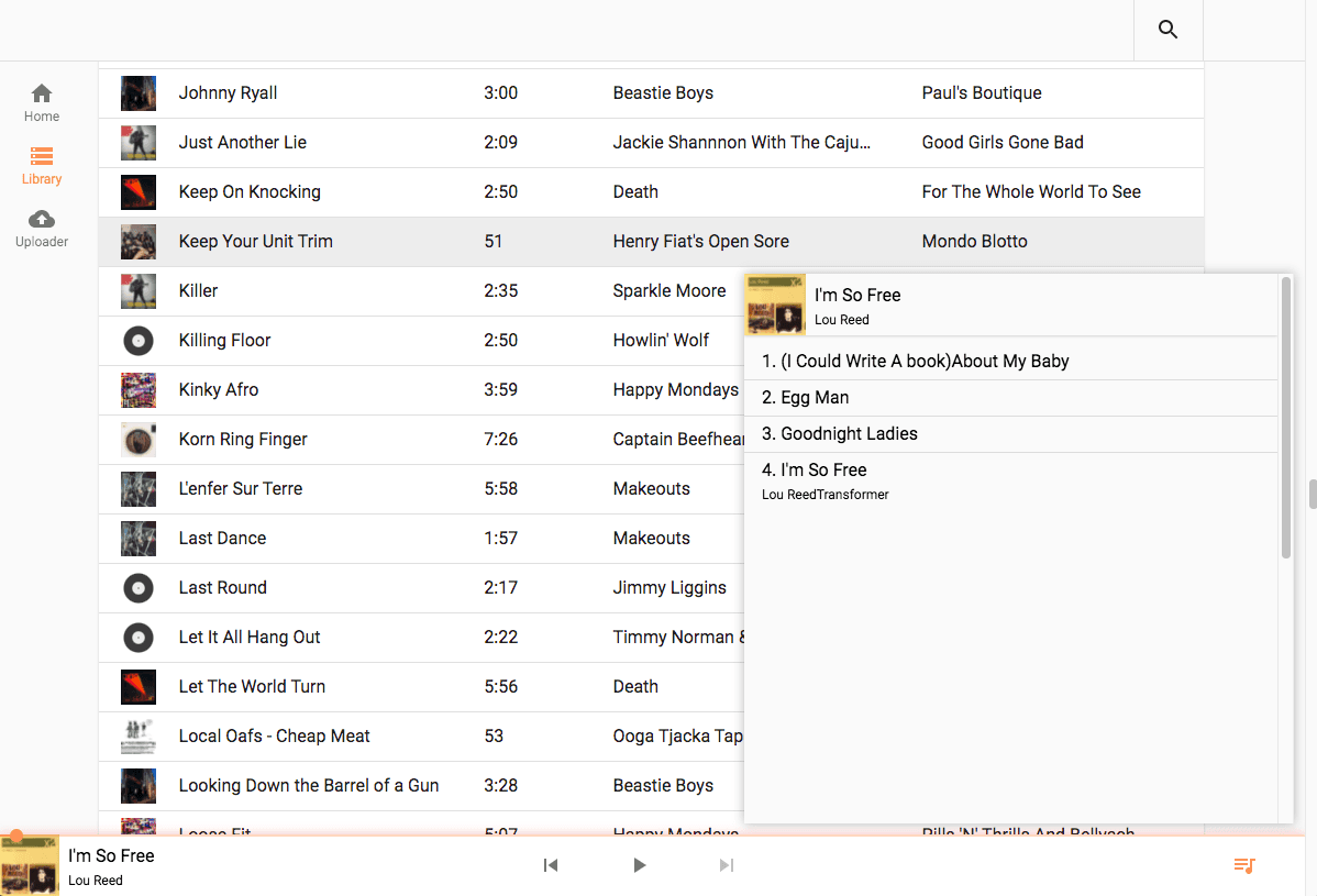 An image of the Jukebox user interface